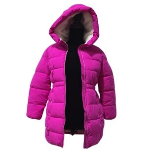 BCBG Girls Bright Pink Hooded Puffer Coat